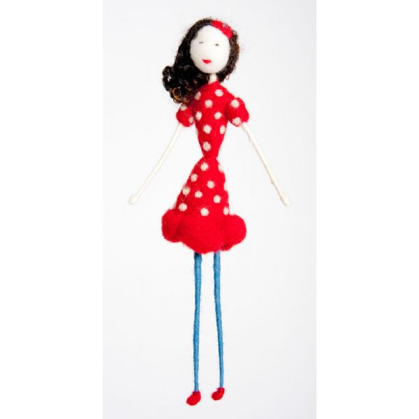 Polka Dot Red Dress Doll